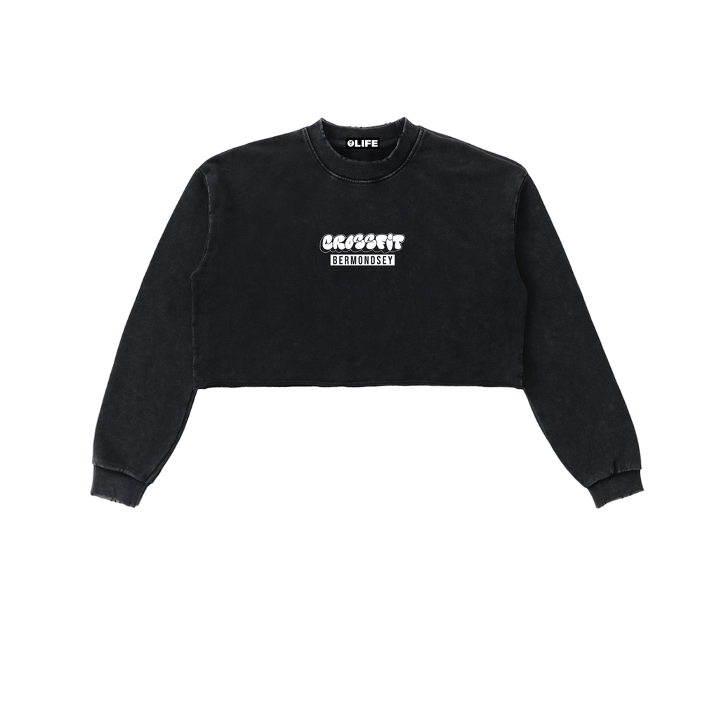 Graffiti Snow Washed Cropped Sweatshirt - Bermondsey