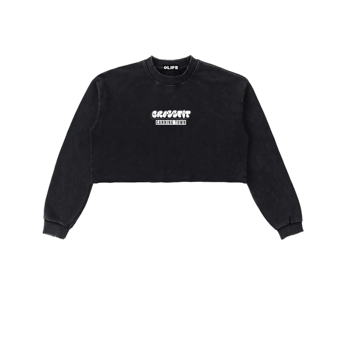 Graffiti Snow Washed Cropped Sweatshirt - Canning Town