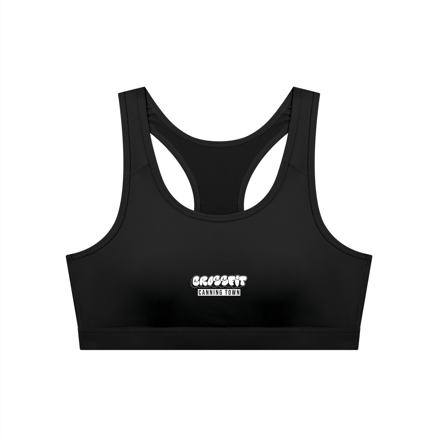 Graffiti Logo Women's Cropped Sports Bra - Canning Town